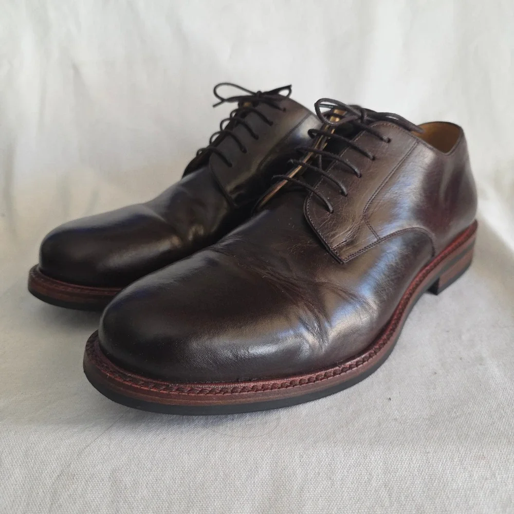 Beckett Simonon Dunham Derbies Mens‎ 12 Brown Full Grain Leather Dress Shoes